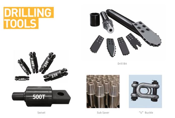 drilling tools, drill tools, swivel, sub saver, U buckle, drill bit, guide bit, guiding bit, drilling bit